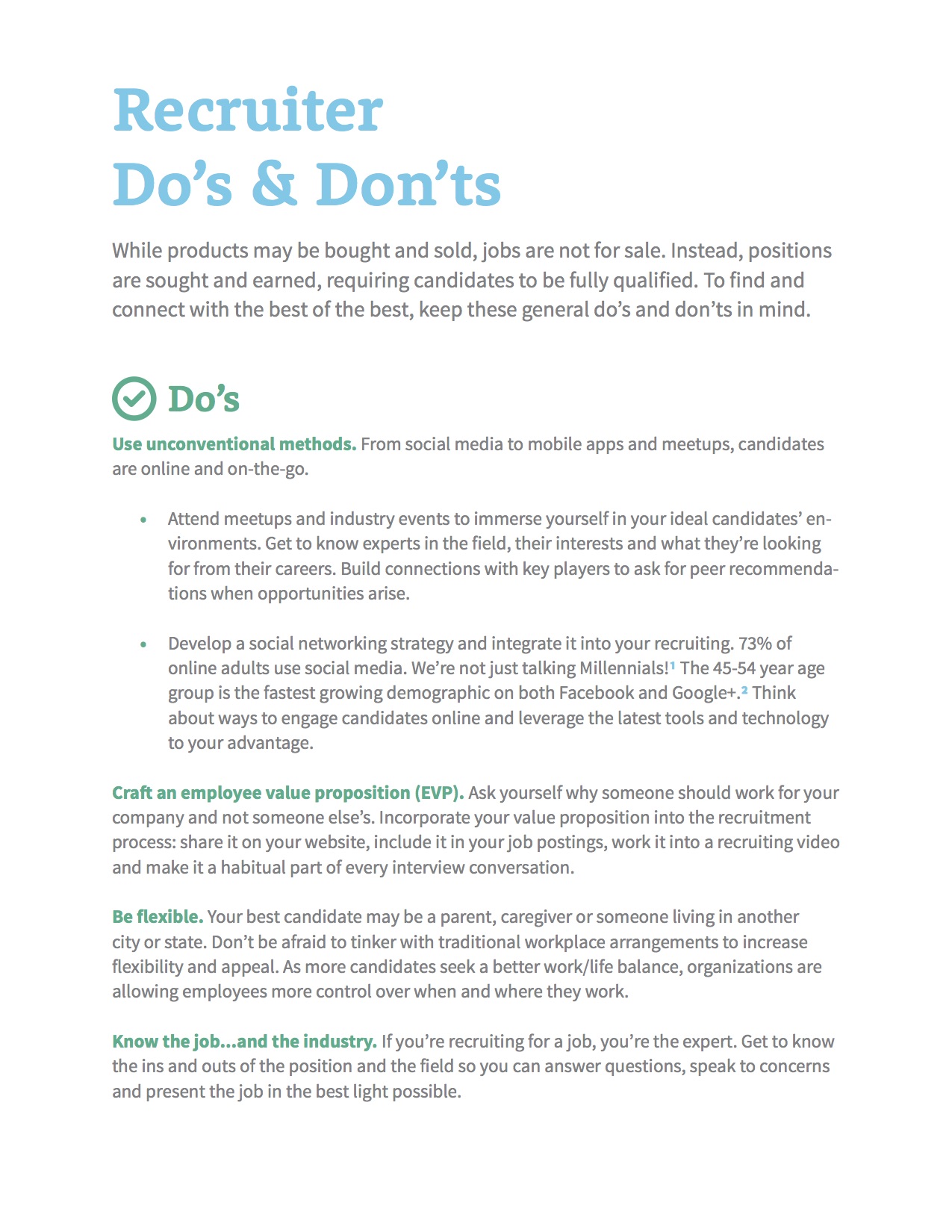 Oppify Recruiter Do's and Don'ts Front Page
