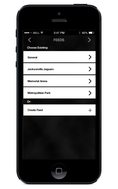 Available Feeds Screen