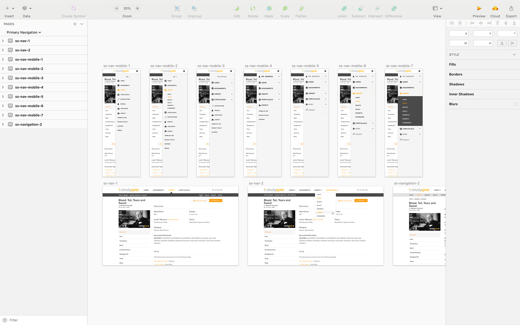 Primary Navigation Mockup Explorations