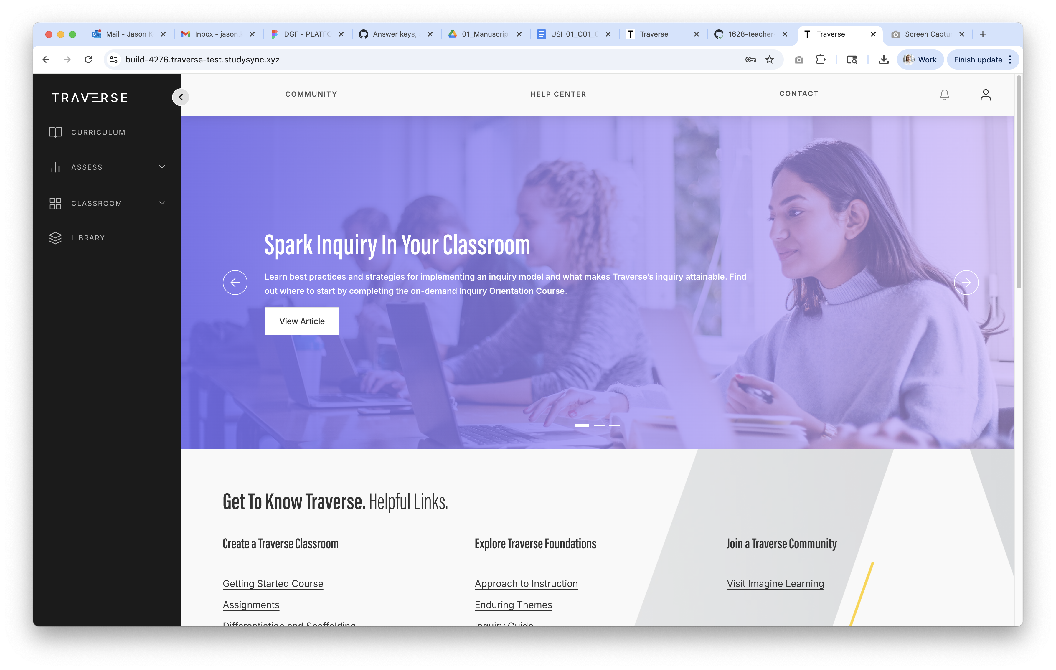 Teacher Homepage Desktop