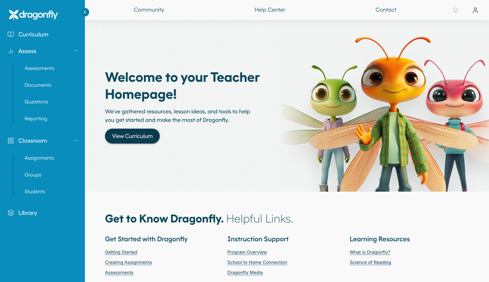 Dragonfly teacher homepage
