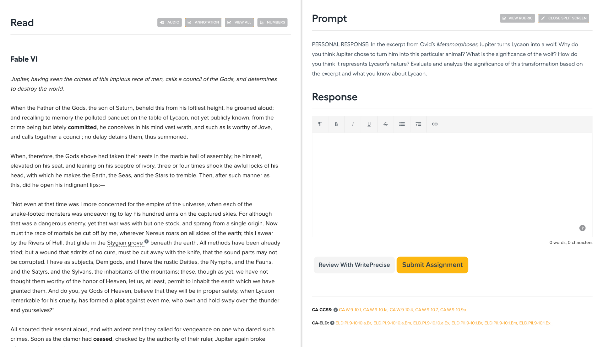Student Assignment Splitscreen