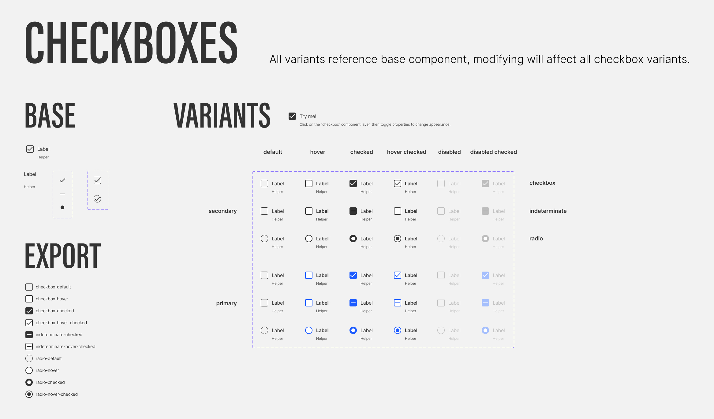 Traverse Figma checkbox component